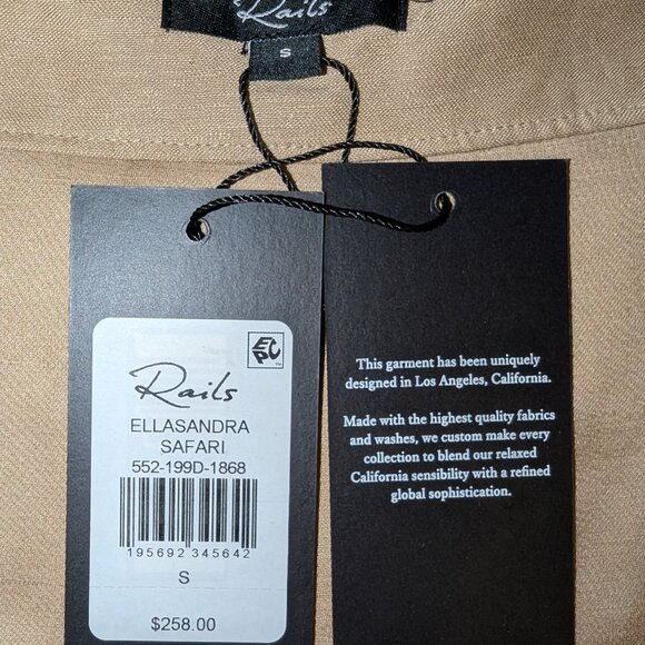 NWT Rails | Ellasandra Linen-Blend Tan Cocktail Dress Midi Length | Size Small - Picture 7 of 16